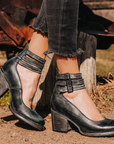 Ginevra - Multi-Strap Orthopedic Heels with Thick Heel
