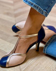 Alessia - Orthopedic Colorful and Comfortable T-strap Pumps with Round Toe