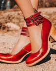 Ginevra - Multi-Strap Orthopedic Heels with Thick Heel