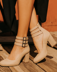 Ginevra - Multi-Strap Orthopedic Heels with Thick Heel