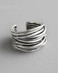 ADJUSTABLE SILVER LAYER RING - Edith & Mae