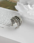 ADJUSTABLE SILVER LAYER RING - Edith & Mae