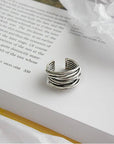 ADJUSTABLE SILVER LAYER RING - Edith & Mae