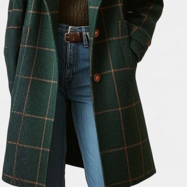 ADRIANA | PLAID WINTER TRENCH COAT - Edith & Mae