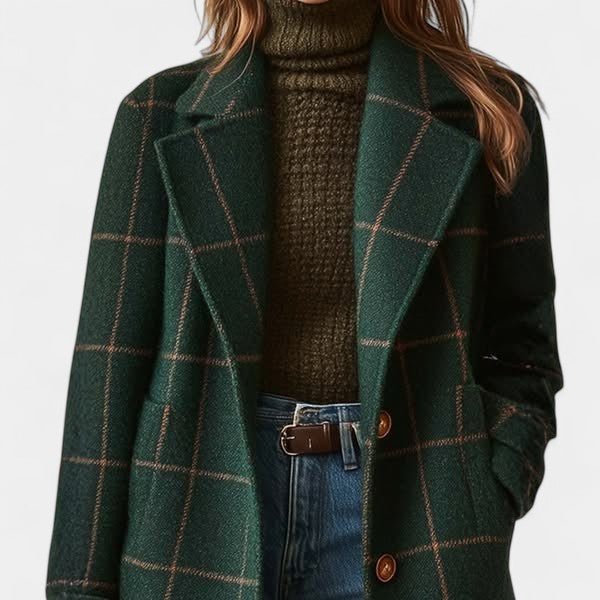 ADRIANA | PLAID WINTER TRENCH COAT - Edith & Mae