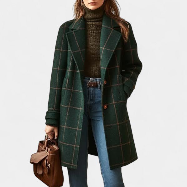 ADRIANA | PLAID WINTER TRENCH COAT - Edith & Mae