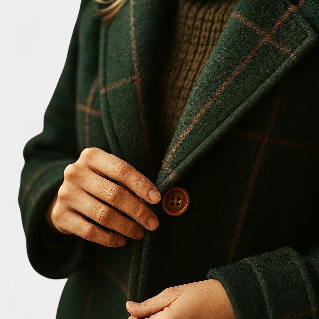 ADRIANA | PLAID WINTER TRENCH COAT - Edith &amp; Mae