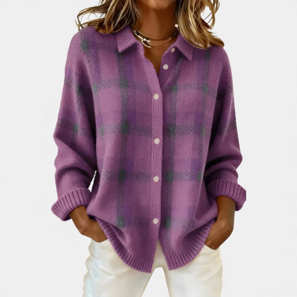 ALIYAH | COZY PLAID WINTER CARDIGAN - Edith &amp; Mae