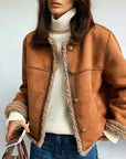 ANNA | BUTTONED SHEEPSKIN JACKET - Edith & Mae