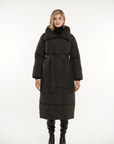 BLAIRE | EXTRA LONG LENGTH BULETED BUTTON PUFFER JACKET - Edith & Mae