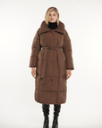 BLAIRE | EXTRA LONG LENGTH BULETED BUTTON PUFFER JACKET - Edith & Mae
