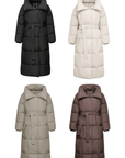 BLAIRE | EXTRA LONG LENGTH BULETED BUTTON PUFFER JACKET - Edith & Mae