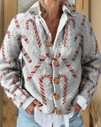 CANDY CANE | BUTTONED CARDIGAN SWEATER - Edith & Mae