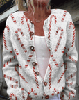 CANDY CANE | BUTTONED CARDIGAN SWEATER - Edith & Mae