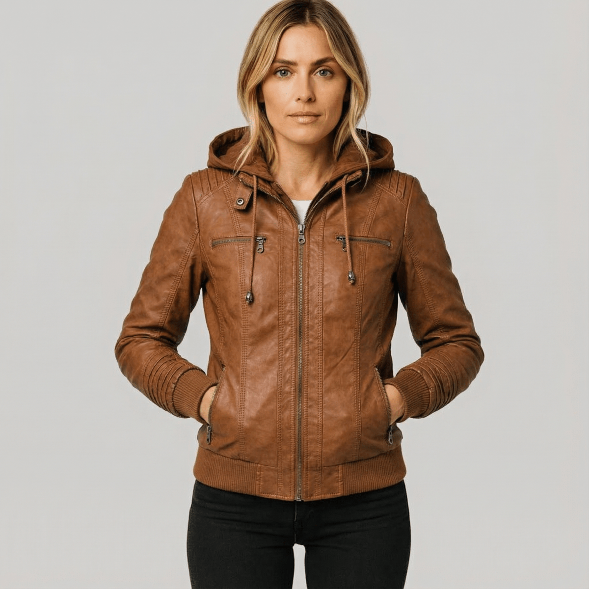 DUPONT | ELEGANT LEATHER JACKET - Edith & Mae