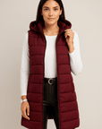ELENA | CASUAL SLEEVELESS HOODED LONG PUFFER VEST - Edith & Mae