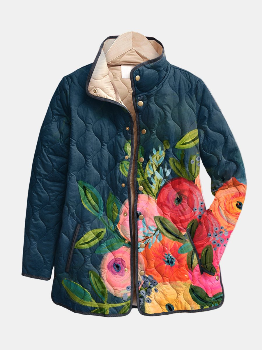 ELINA | VINTAGE FLORAL PRINT QUILTED JACKET - Edith & Mae