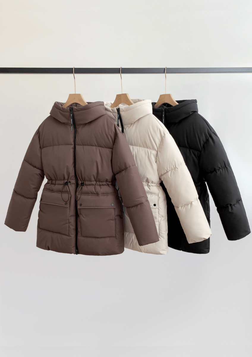 EVA | HOODED PUFFER JACKET SPLASHPROOF - Edith &amp; Mae