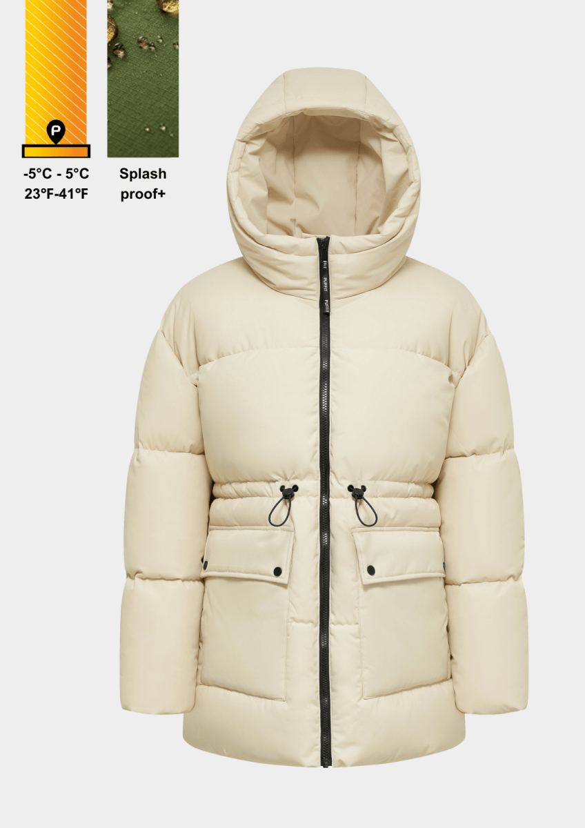 EVA | HOODED PUFFER JACKET SPLASHPROOF - Edith &amp; Mae