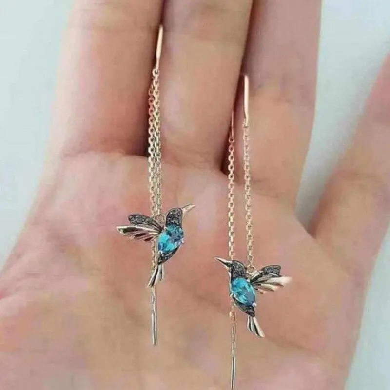 HUMMINGBIRD ENAMEL & ZIRCONIA EARRINGS - Edith & Mae