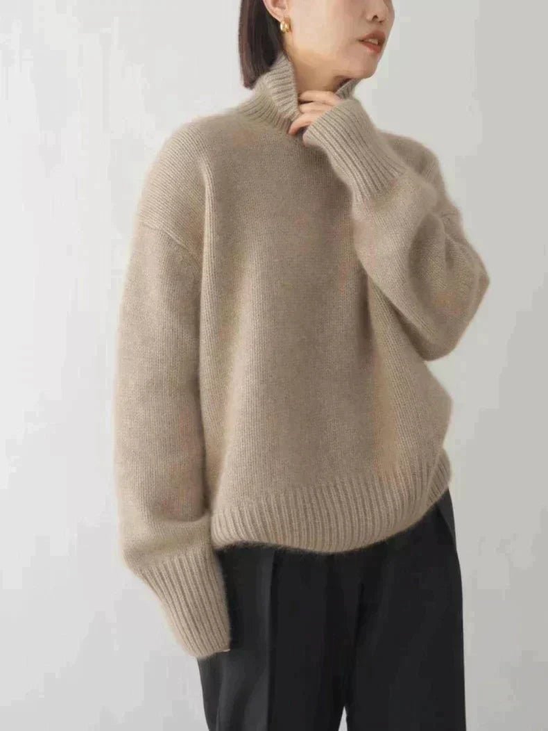 ISABELLA - HIGH COLLAR CASHMERE SWEATER - Edith & Mae