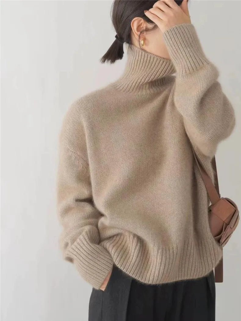 ISABELLA - HIGH COLLAR CASHMERE SWEATER - Edith & Mae