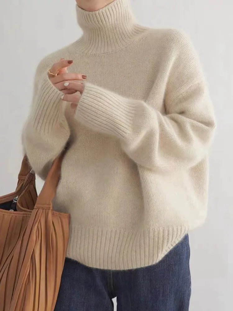 ISABELLA - HIGH COLLAR CASHMERE SWEATER - Edith & Mae
