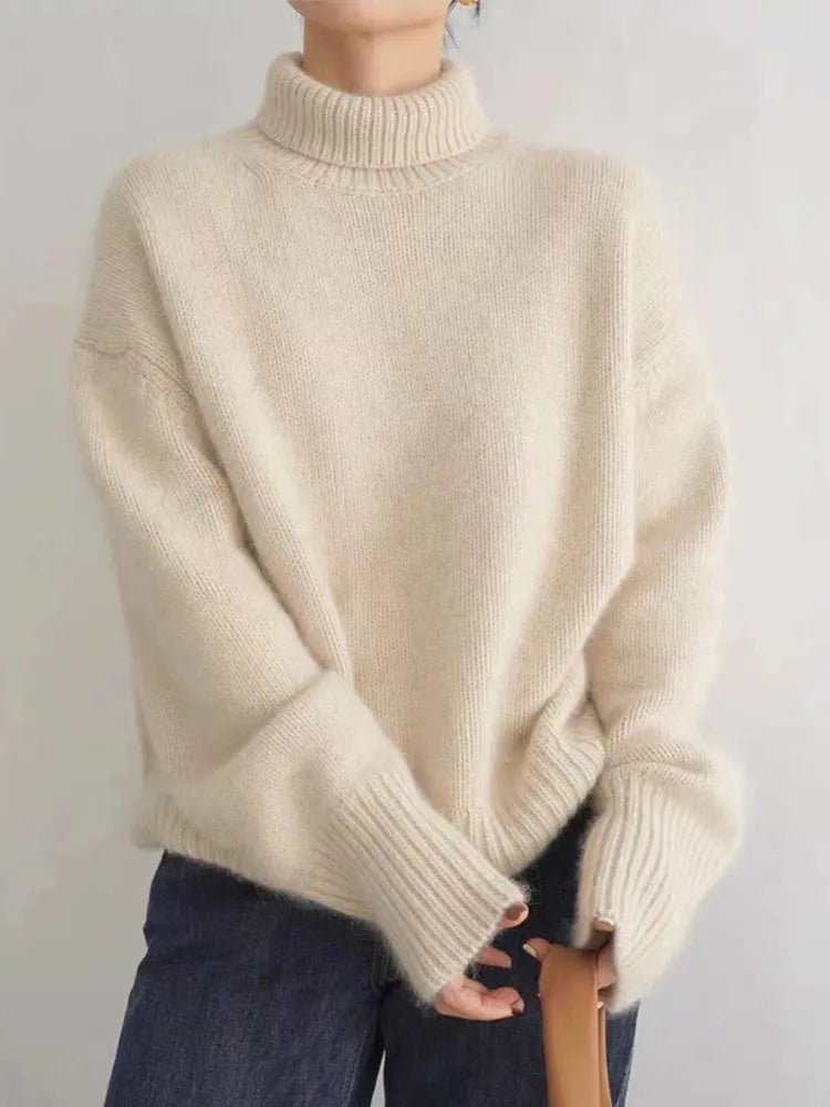 ISABELLA - HIGH COLLAR CASHMERE SWEATER - Edith & Mae