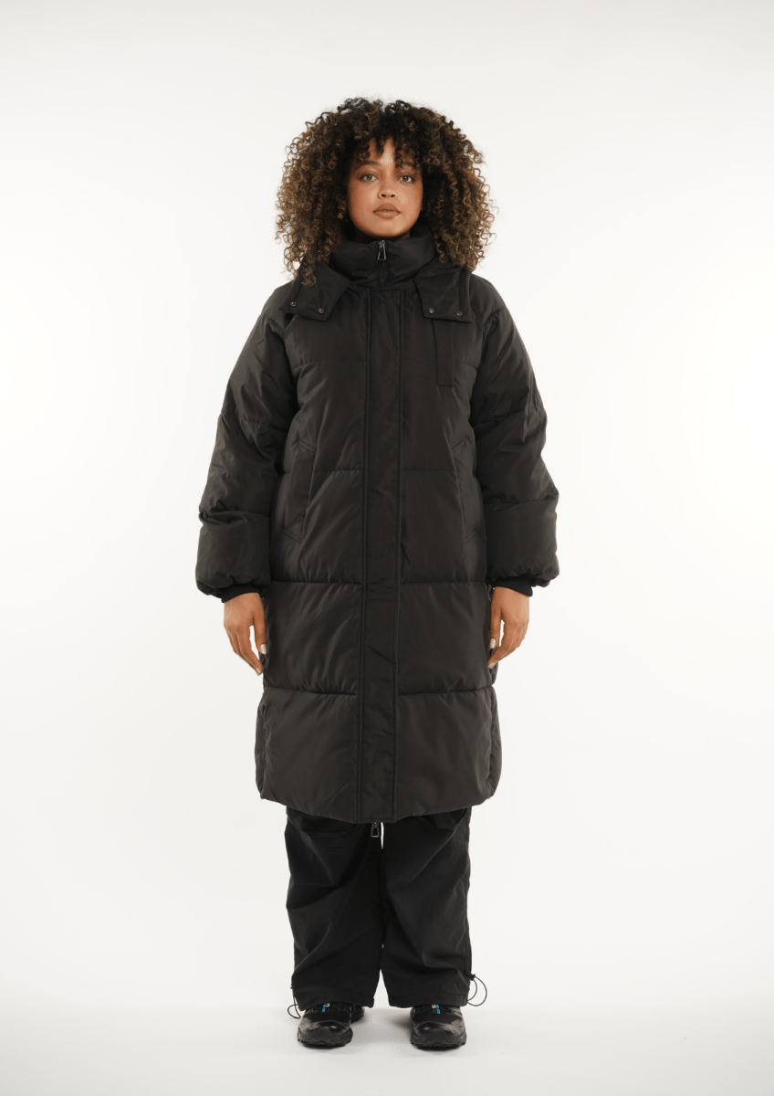 LUNA | HOODED LONG PUFFER JACKET - Edith &amp; Mae