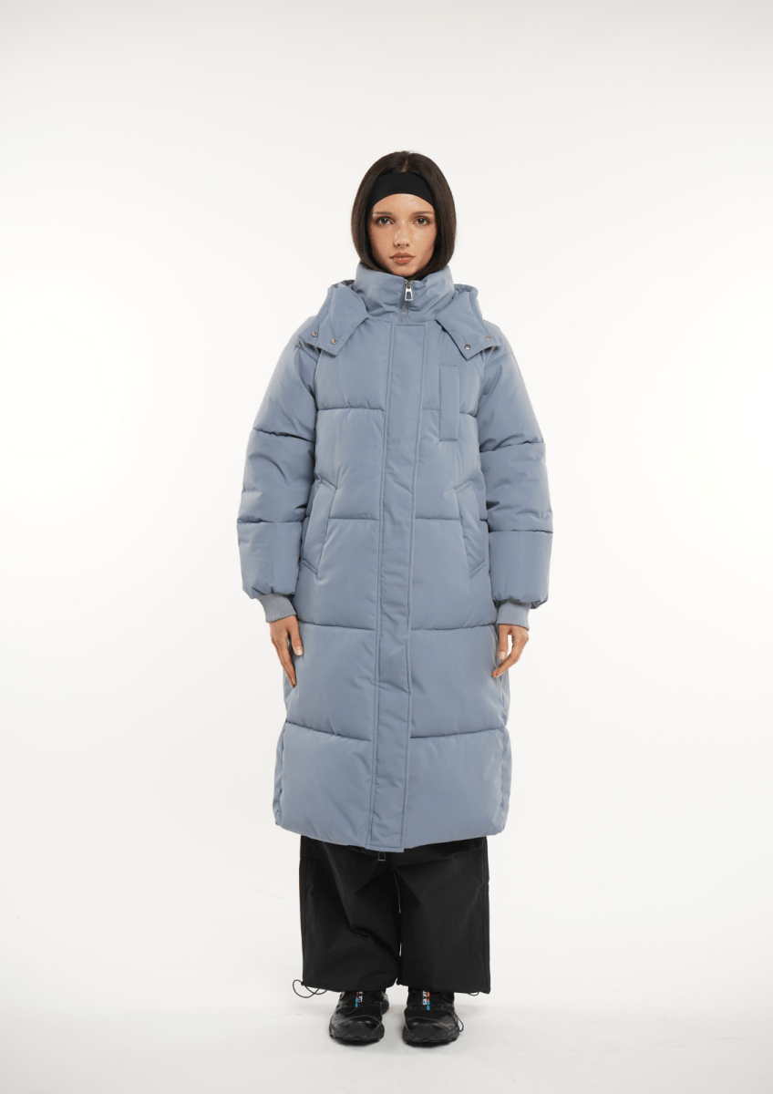 LUNA | HOODED LONG PUFFER JACKET - Edith &amp; Mae