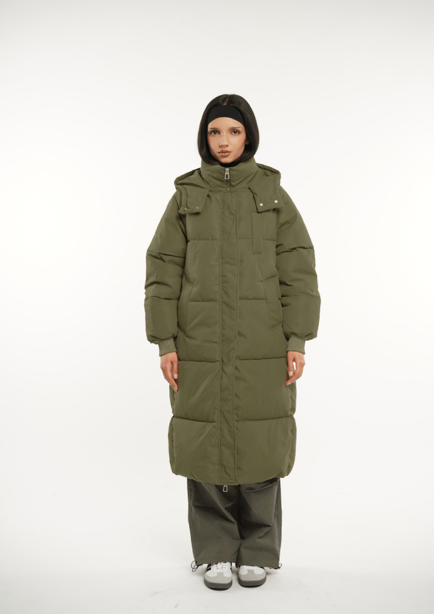 LUNA | HOODED LONG PUFFER JACKET - Edith &amp; Mae