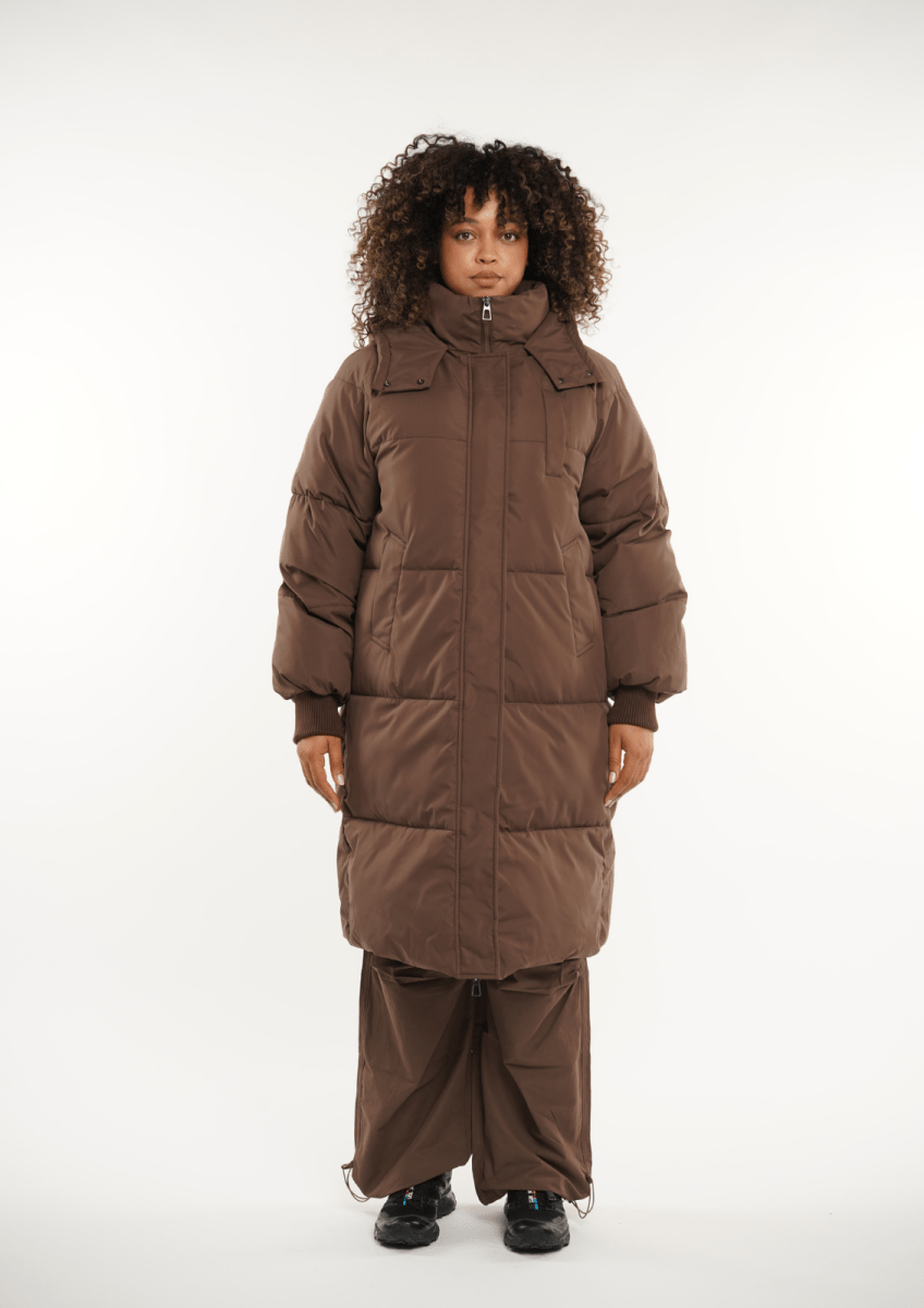 LUNA | HOODED LONG PUFFER JACKET - Edith &amp; Mae