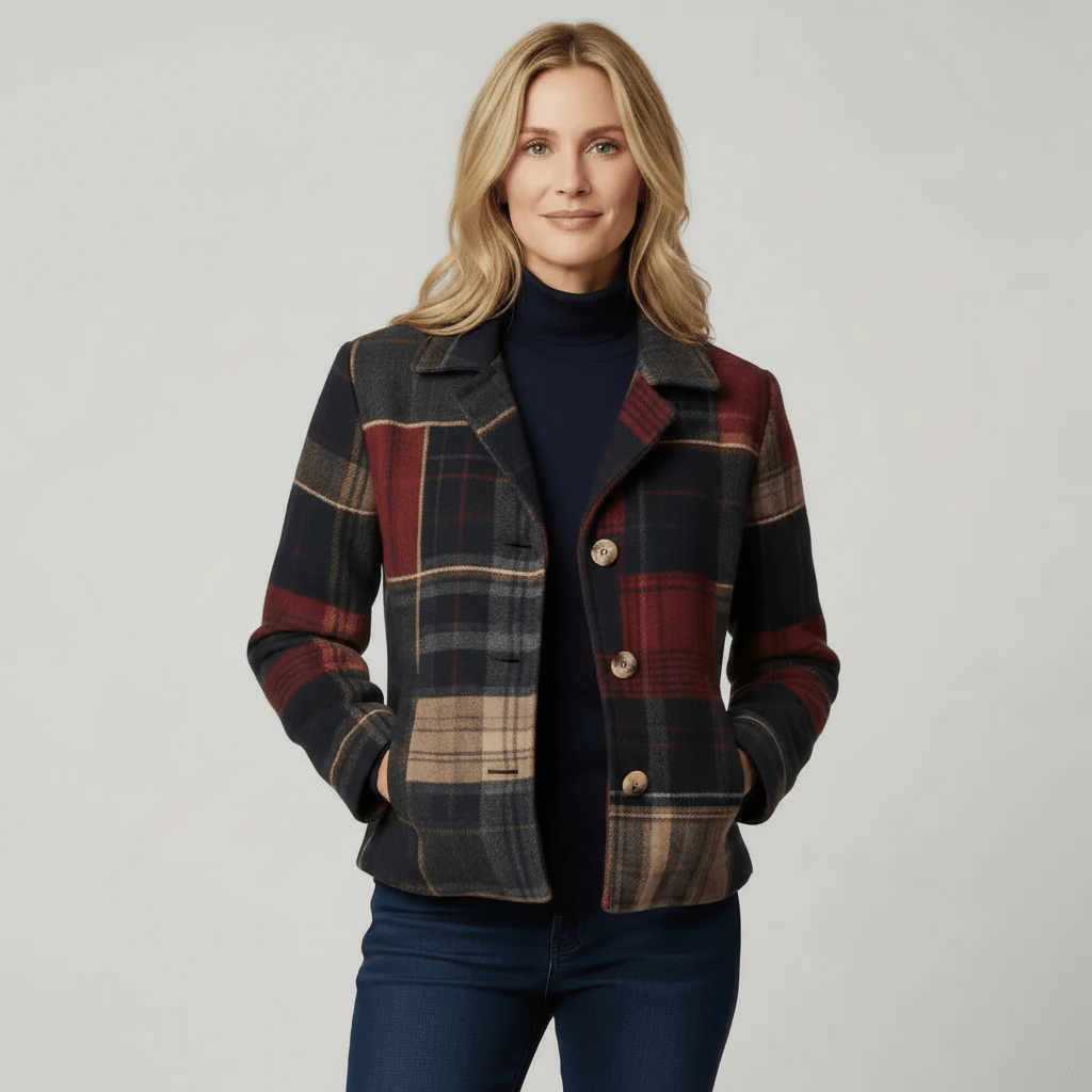 NATALIE | CLASSIC PLAID WOOL JACKET - Edith & Mae