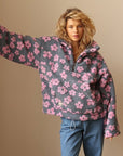 NIKKI | SOFT BLOOM FLEECE QUARTER - ZIP - Edith & Mae