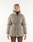 NOVA | MID LENGTH BELTED PUFFER JACKET - Edith & Mae