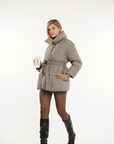 NOVA | MID LENGTH BELTED PUFFER JACKET - Edith & Mae