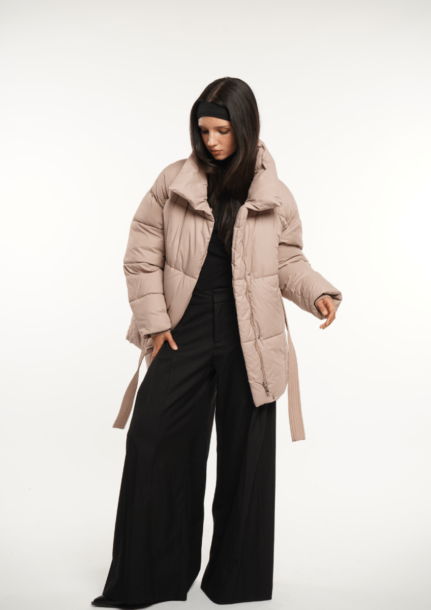 NOVA | MID LENGTH BELTED PUFFER JACKET - Edith &amp; Mae