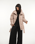 NOVA | MID LENGTH BELTED PUFFER JACKET - Edith & Mae