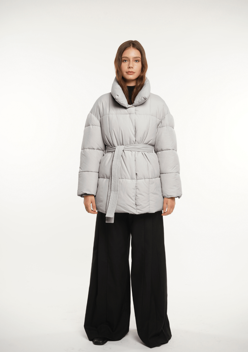NOVA | MID LENGTH BELTED PUFFER JACKET - Edith &amp; Mae