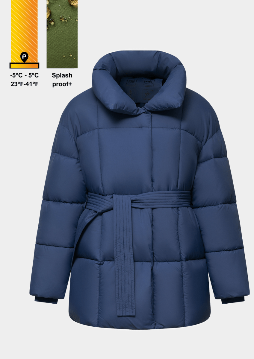 NOVA | MID LENGTH BELTED PUFFER JACKET - Edith &amp; Mae
