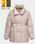 NOVA | MID LENGTH BELTED PUFFER JACKET - Edith & Mae