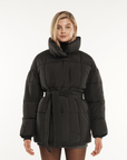 NOVA | MID LENGTH BELTED PUFFER JACKET - Edith & Mae