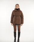 NOVA | MID LENGTH BELTED PUFFER JACKET - Edith & Mae