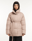 NOVA | MID LENGTH BELTED PUFFER JACKET - Edith & Mae