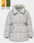 NOVA | MID LENGTH BELTED PUFFER JACKET - Edith & Mae