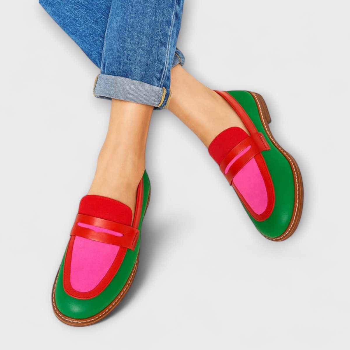 NYLA – COLOR BLOCK LOAFERS IN CASUAL STYLE - Edith & Mae