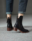 SAVANNAH - STYLISH COMFORT LEATHER ANKLE BOOTS - Edith & Mae