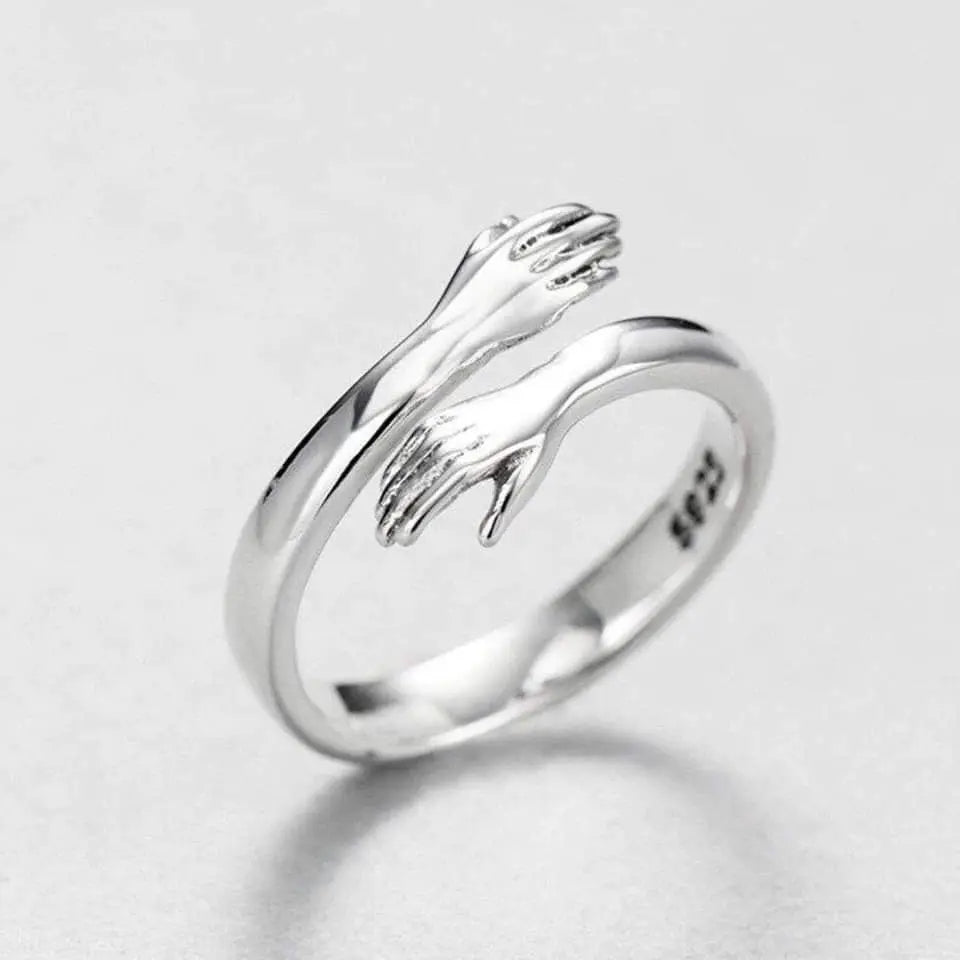 SILVER ADJUSTABLE HUG RING - Edith & Mae