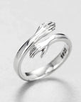 SILVER ADJUSTABLE HUG RING - Edith & Mae