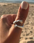 SILVER ADJUSTABLE HUG RING - Edith & Mae